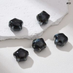 Star Shaped Ceramic Bead, Handmade Pottery Clay Bead for Jewelry Making, Boho Star Bead for DIY Crafts, Artisan Bead Supply 11mm ORG279
