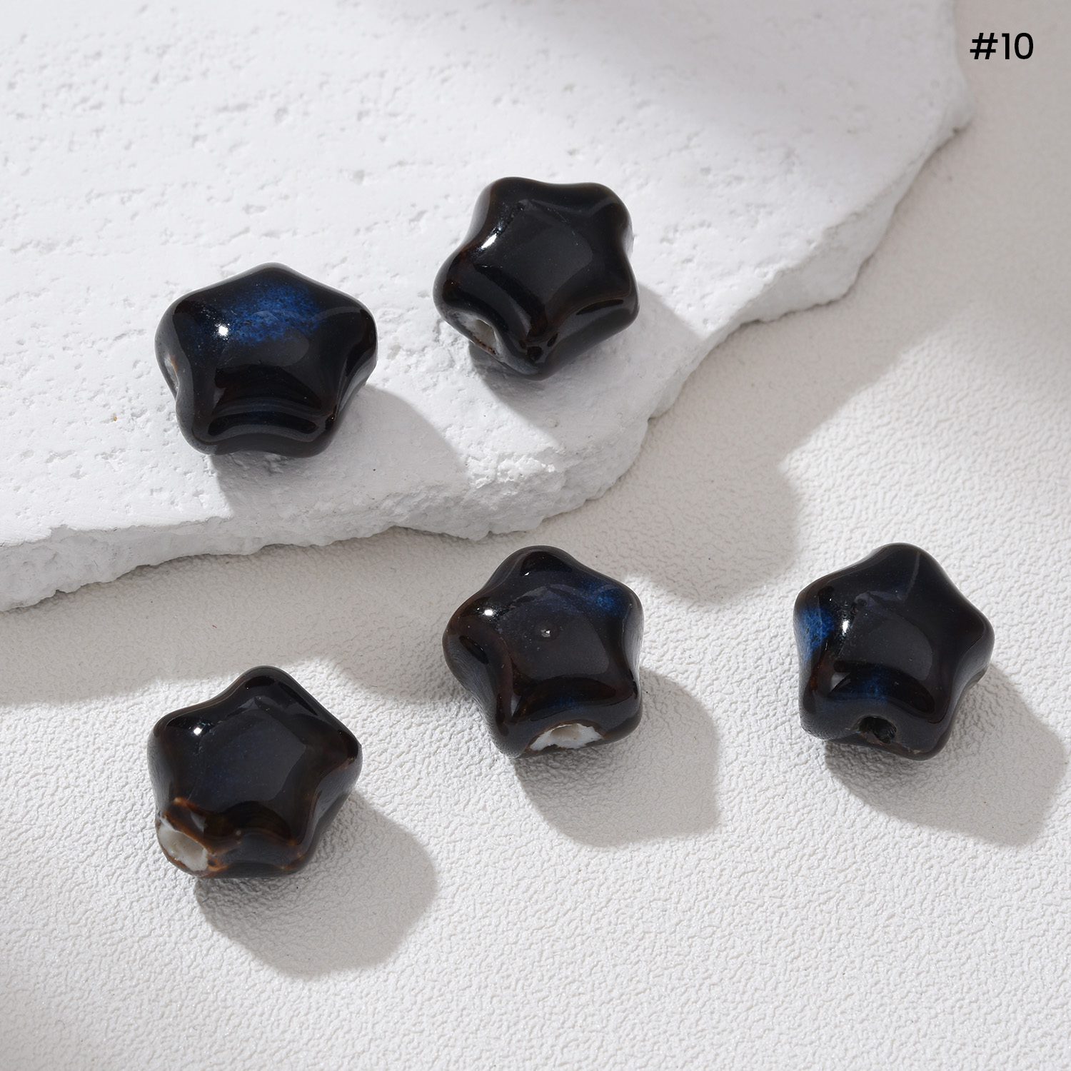 Star Shaped Ceramic Bead 11mm Handmade Pottery Clay Bead Boho Jewelry Spacer Bead Unique Artisan Bead DIY Craft Making Supply ORG279 - Image 2