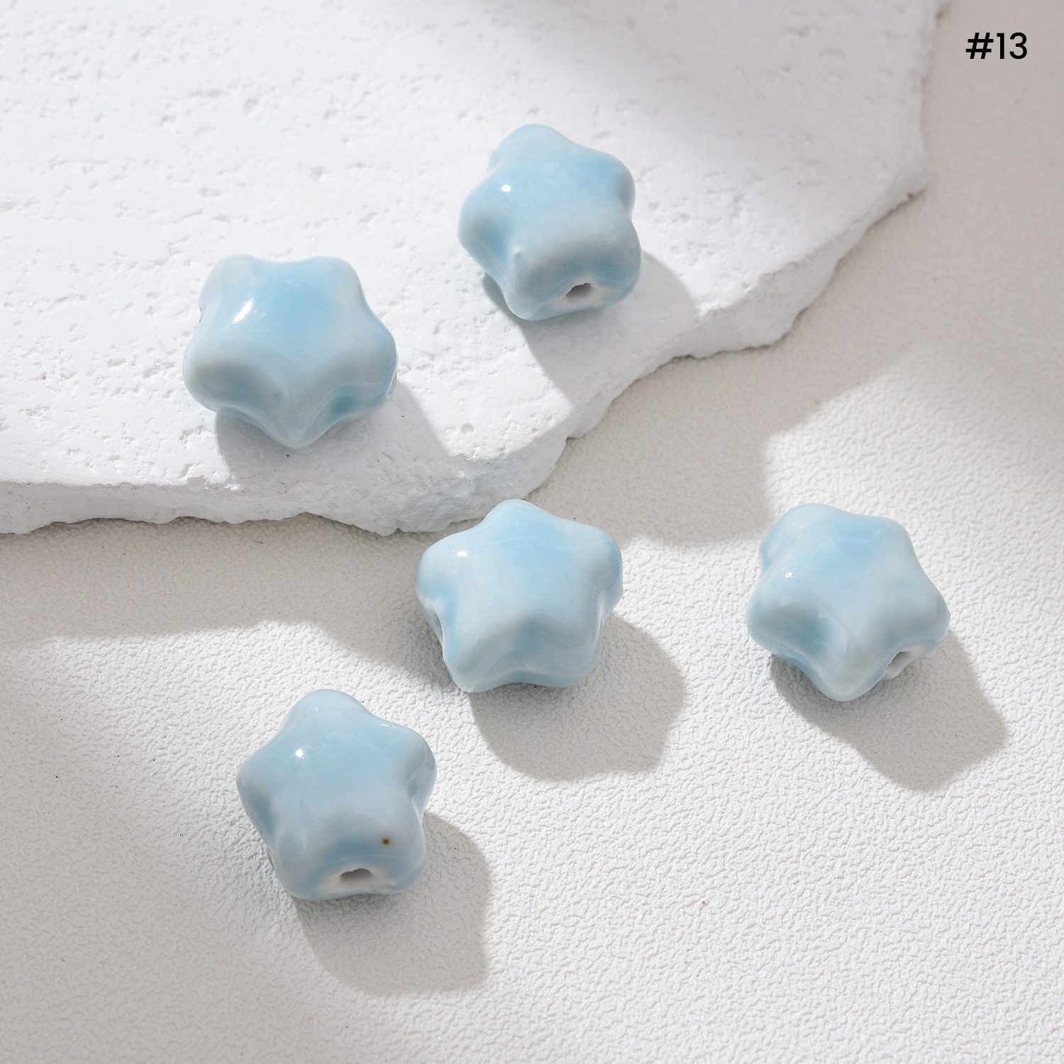 Star Shaped Ceramic Bead 11mm Handmade Pottery Clay Bead Boho Jewelry Spacer Bead Unique Artisan Bead DIY Craft Making Supply ORG279 - Image 5