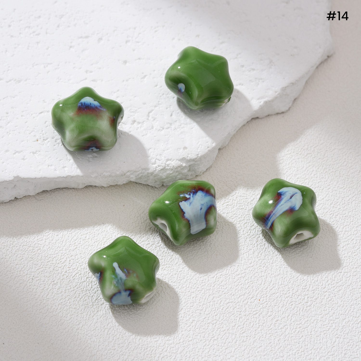 Star Shaped Ceramic Bead 11mm Handmade Pottery Clay Bead Boho Jewelry Spacer Bead Unique Artisan Bead DIY Craft Making Supply ORG279 - Image 6