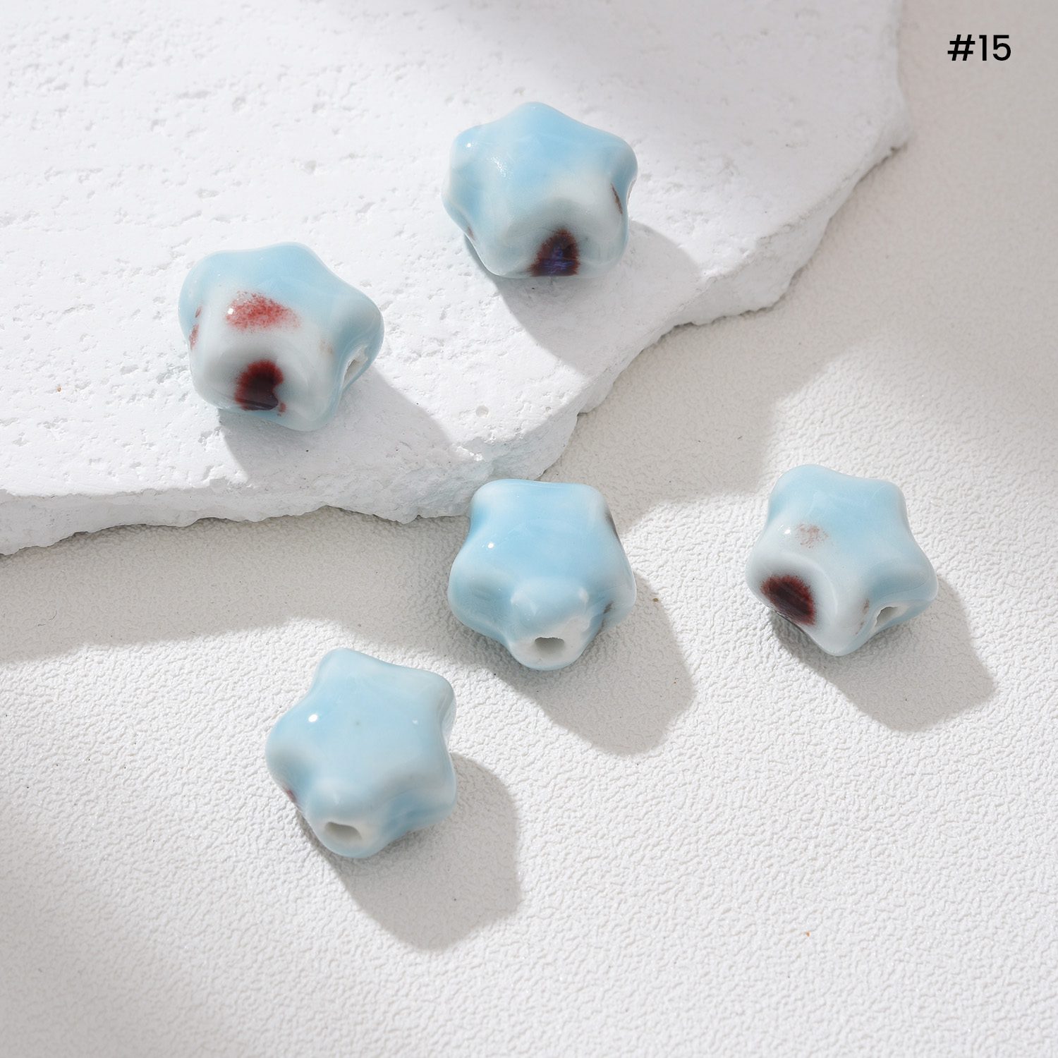 Star Shaped Ceramic Bead 11mm Handmade Pottery Clay Bead Boho Jewelry Spacer Bead Unique Artisan Bead DIY Craft Making Supply ORG279 - Image 7