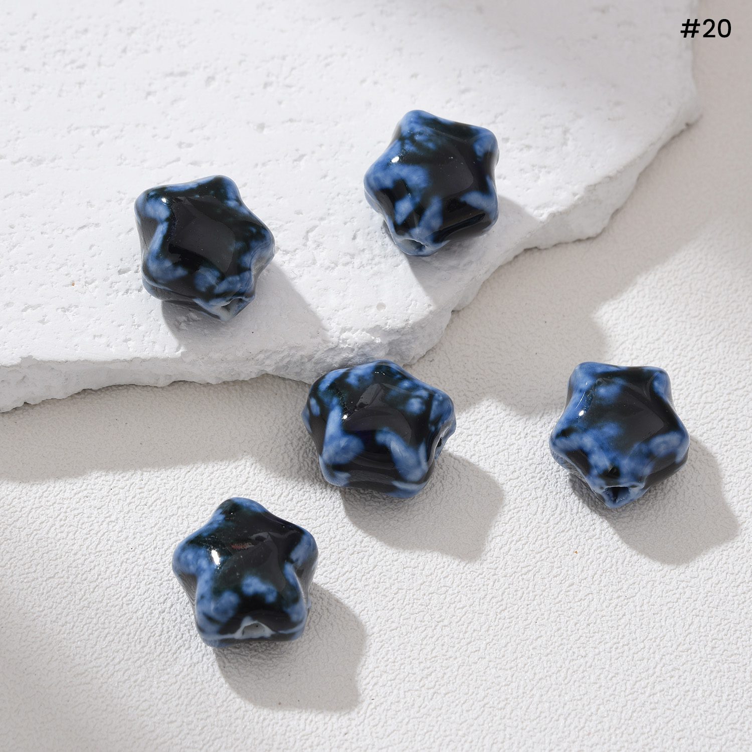 Handmade Star Ceramic Bead 11mm Pottery Clay Bead Celestial Spacer Bead Boho Jewelry Making Beads Unique Artisan DIY Craft Supply ORG279 - Image 4