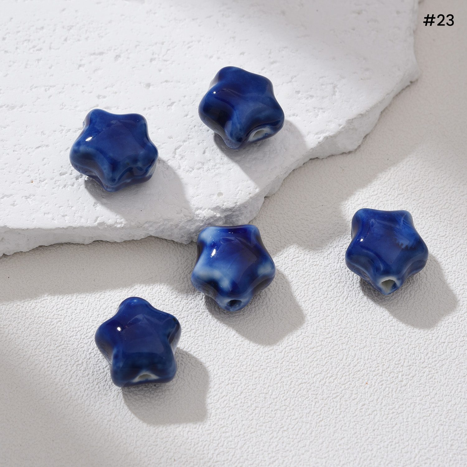 Handmade Star Ceramic Bead 11mm Pottery Clay Bead Celestial Spacer Bead Boho Jewelry Making Beads Unique Artisan DIY Craft Supply ORG279 - Image 7