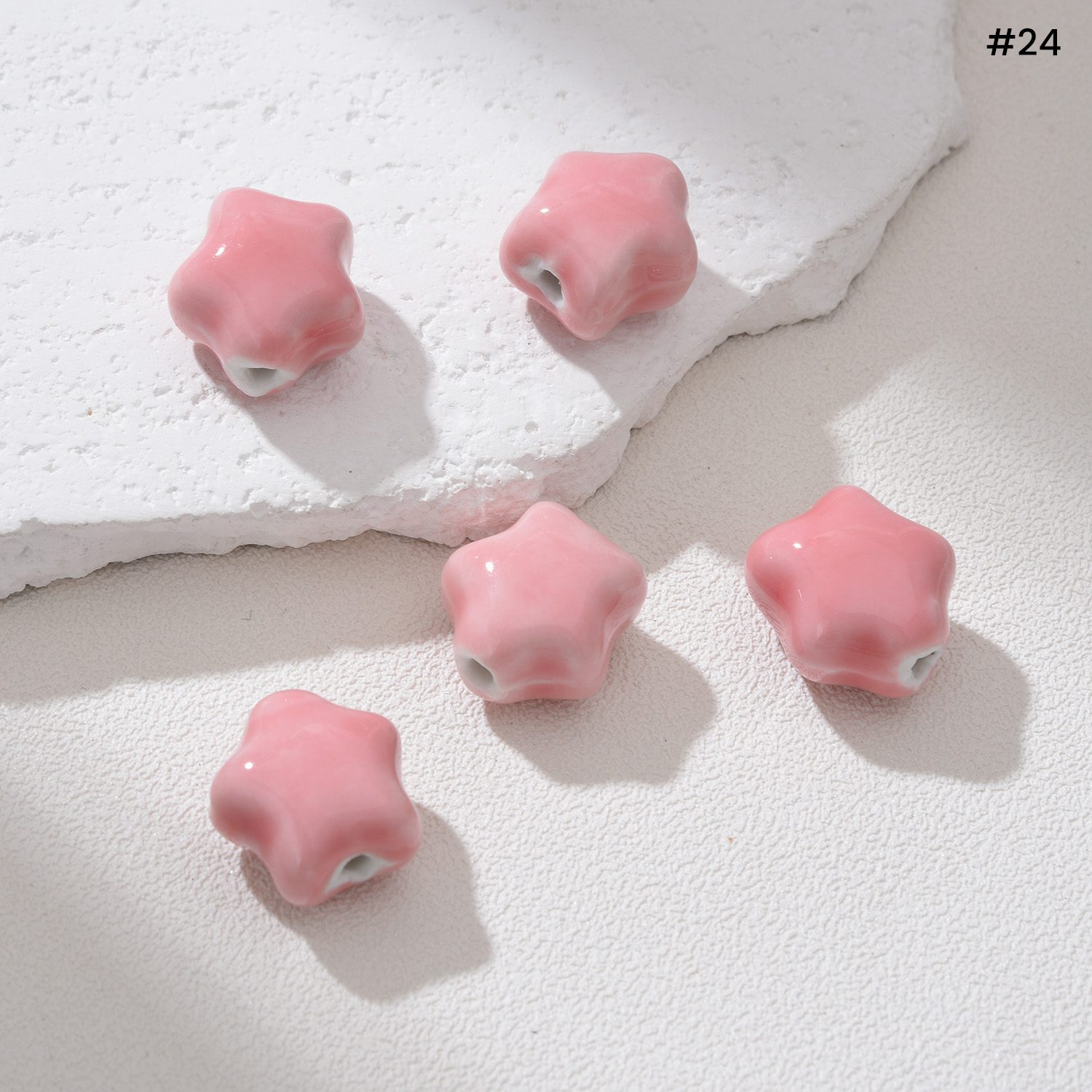 Handmade Star Ceramic Bead 11mm Pottery Clay Bead Celestial Spacer Bead Boho Jewelry Making Beads Unique Artisan DIY Craft Supply ORG279 - Image 8