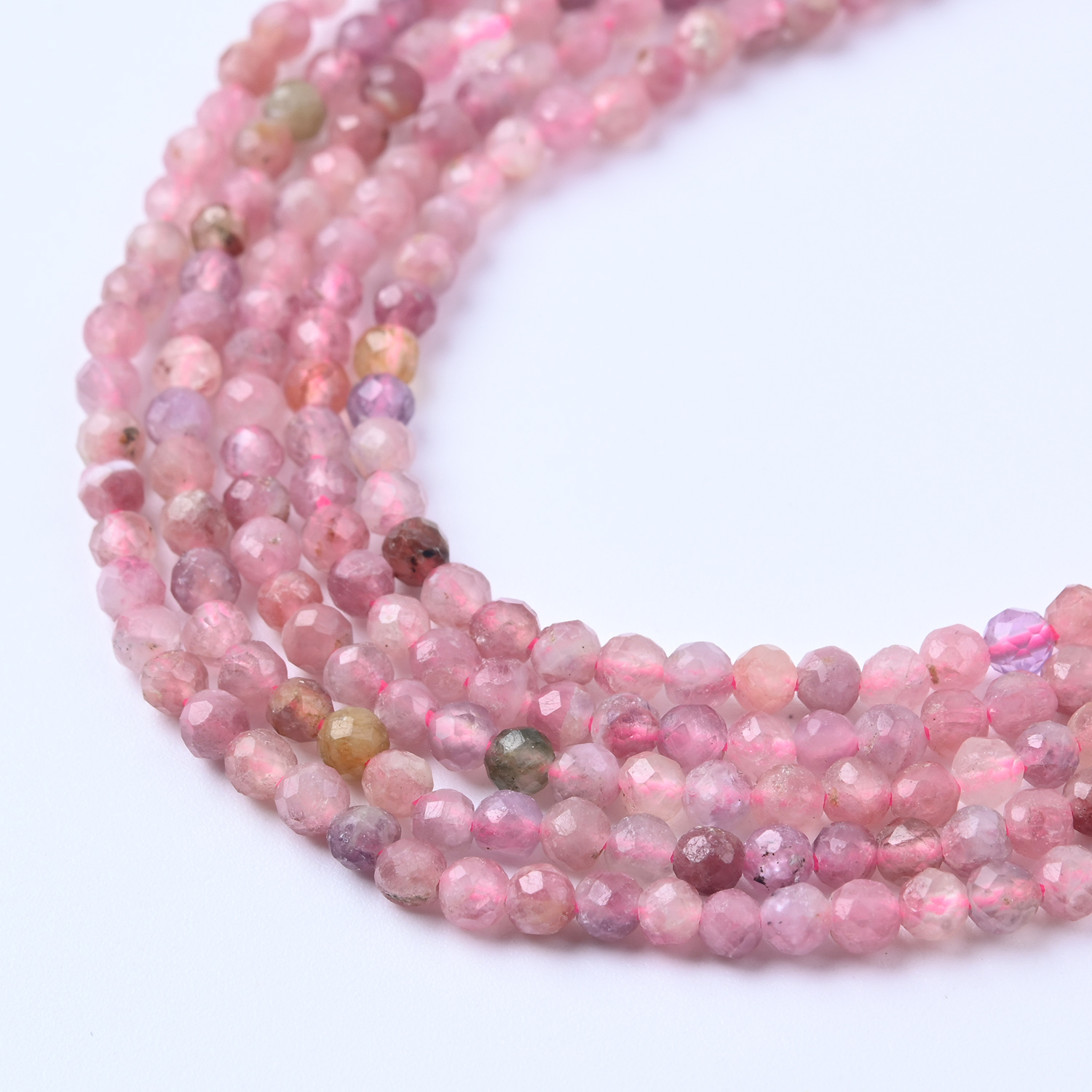 2mm 3mm 4mm Genuine Tourmaline Real Natural AAA Grade Faceted Loose Micro Round Gemstone Stone Beads Full Strand 15.5" PRP1158