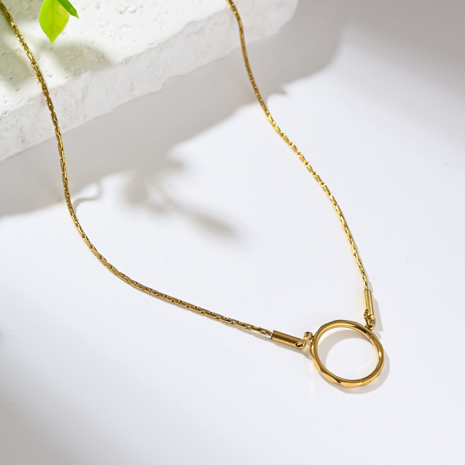 Gold Filled Stainless Steel Chain Necklace, Round Lock Pendant Link Chain for DIY Charm Necklace Jewelry Making, Minimalist Necklace, SNL088