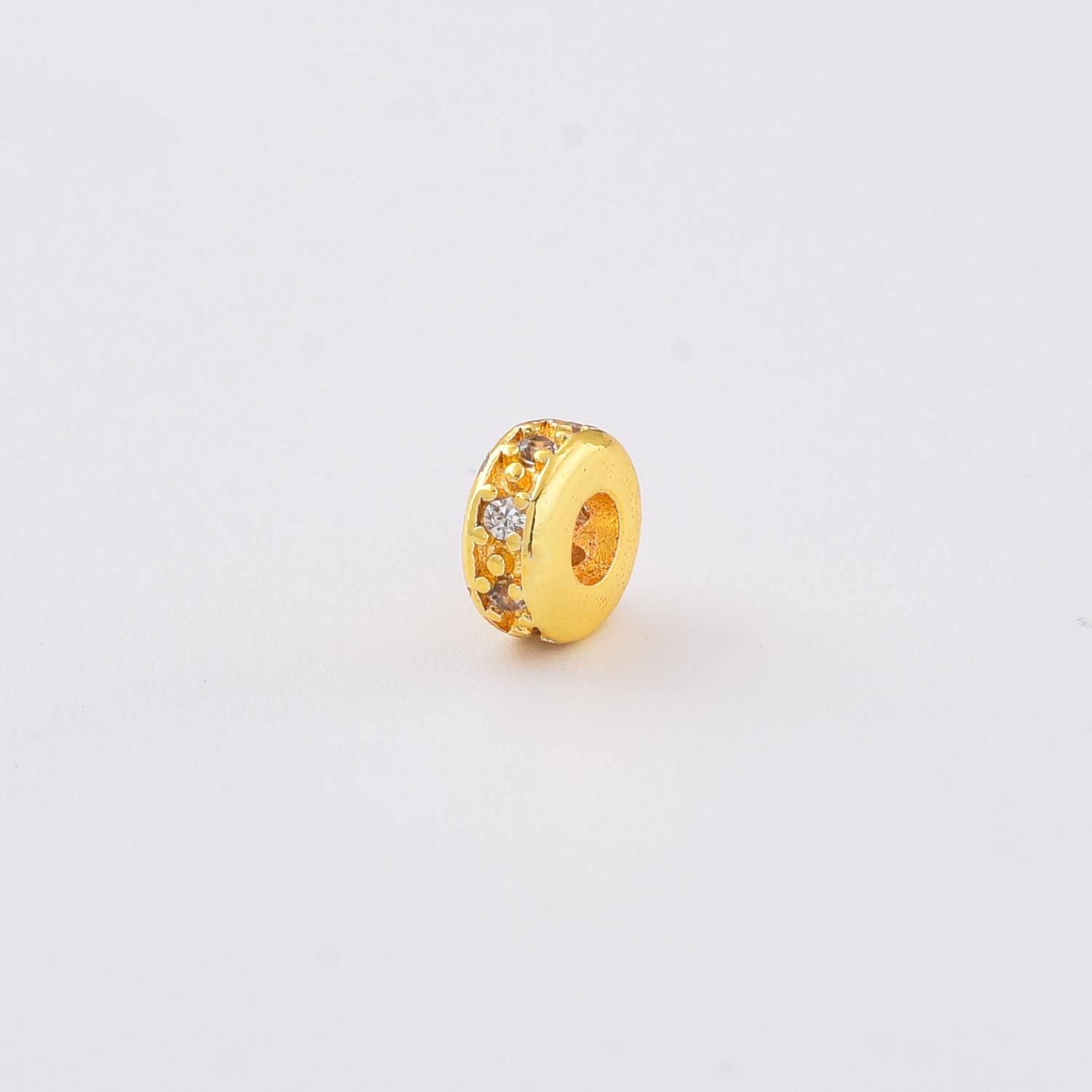 Gold Filled CZ Spacer Beads, Pave Rondelle Bead for DIY Necklace Bracelet Earrings Jewelry Making, Sparkly Micro Spacer Bead Set, SP103 - Image 2