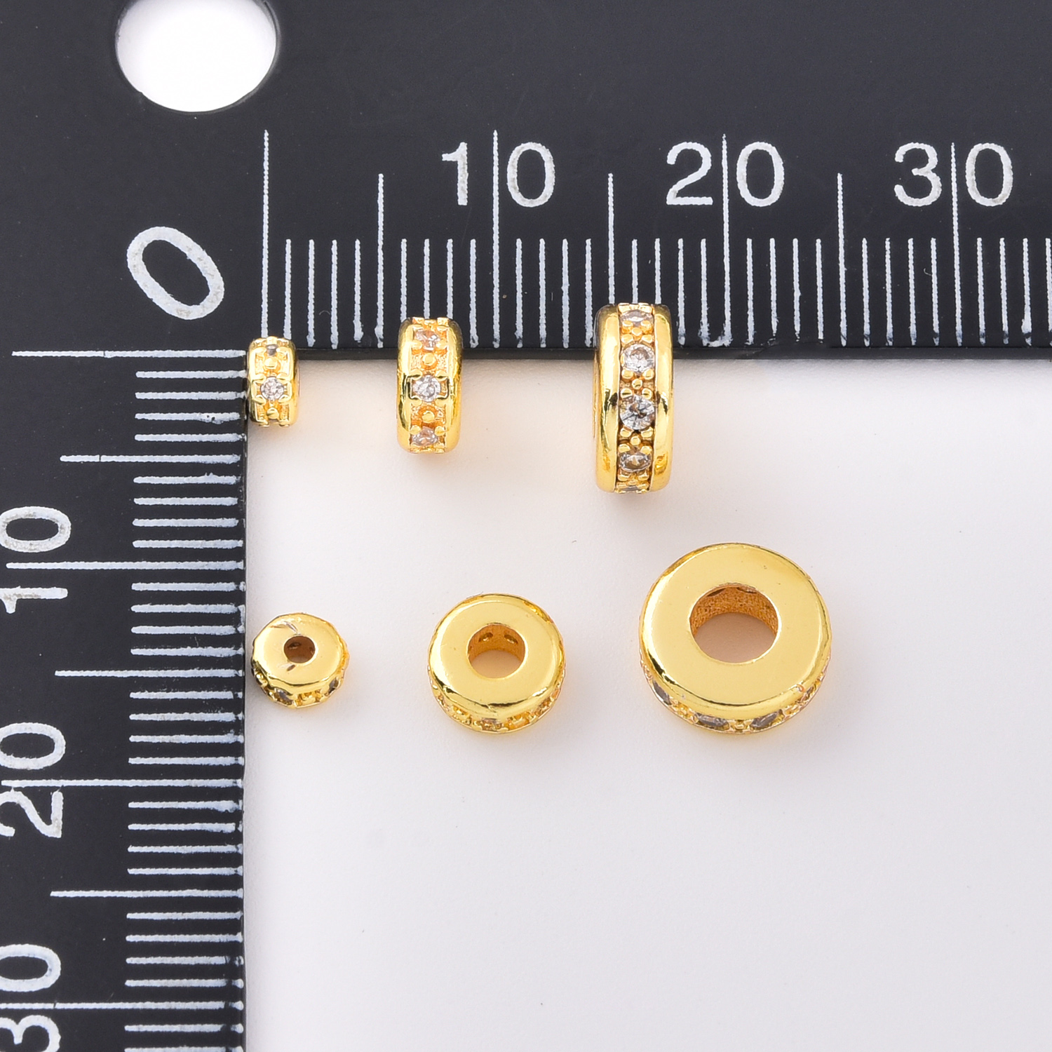 Gold Filled CZ Spacer Beads, Pave Rondelle Bead for DIY Necklace Bracelet Earrings Jewelry Making, Sparkly Micro Spacer Bead Set, SP103 - Image 7