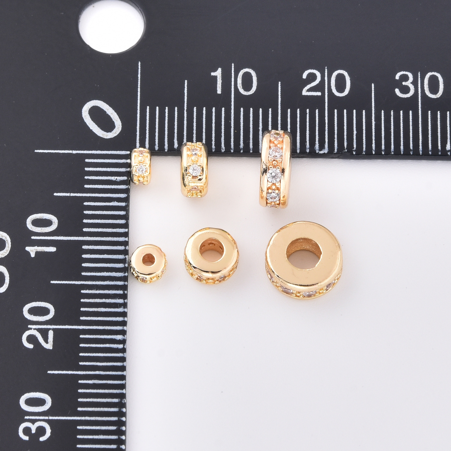 Gold Filled CZ Spacer Beads, Pave Rondelle Bead for DIY Necklace Bracelet Earrings Jewelry Making, Sparkly Micro Spacer Bead Set, SP103 - Image 8