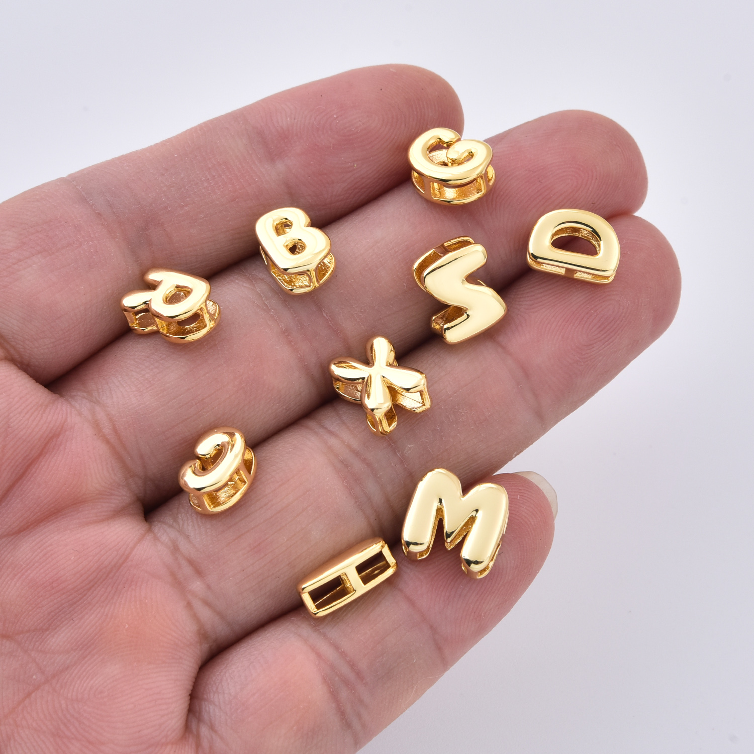 Gold Filled Alphabet Letter Charms, Bubble Initial A–Z and Heart Charm for DIY Necklace Bracelet Jewelry Making, Letter Charm, BD185 - Image 2