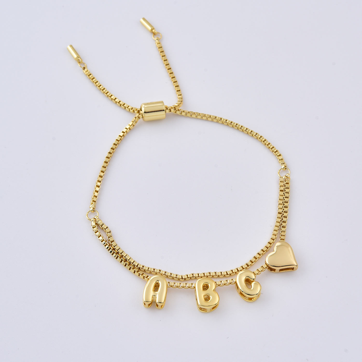 Gold Filled Adjustable Slider Bracelet, Charm Not Included, Layered Chain Bracelet Base for Charms, Minimal Personalized Bracelet for DIY Jewelry Making, BR110