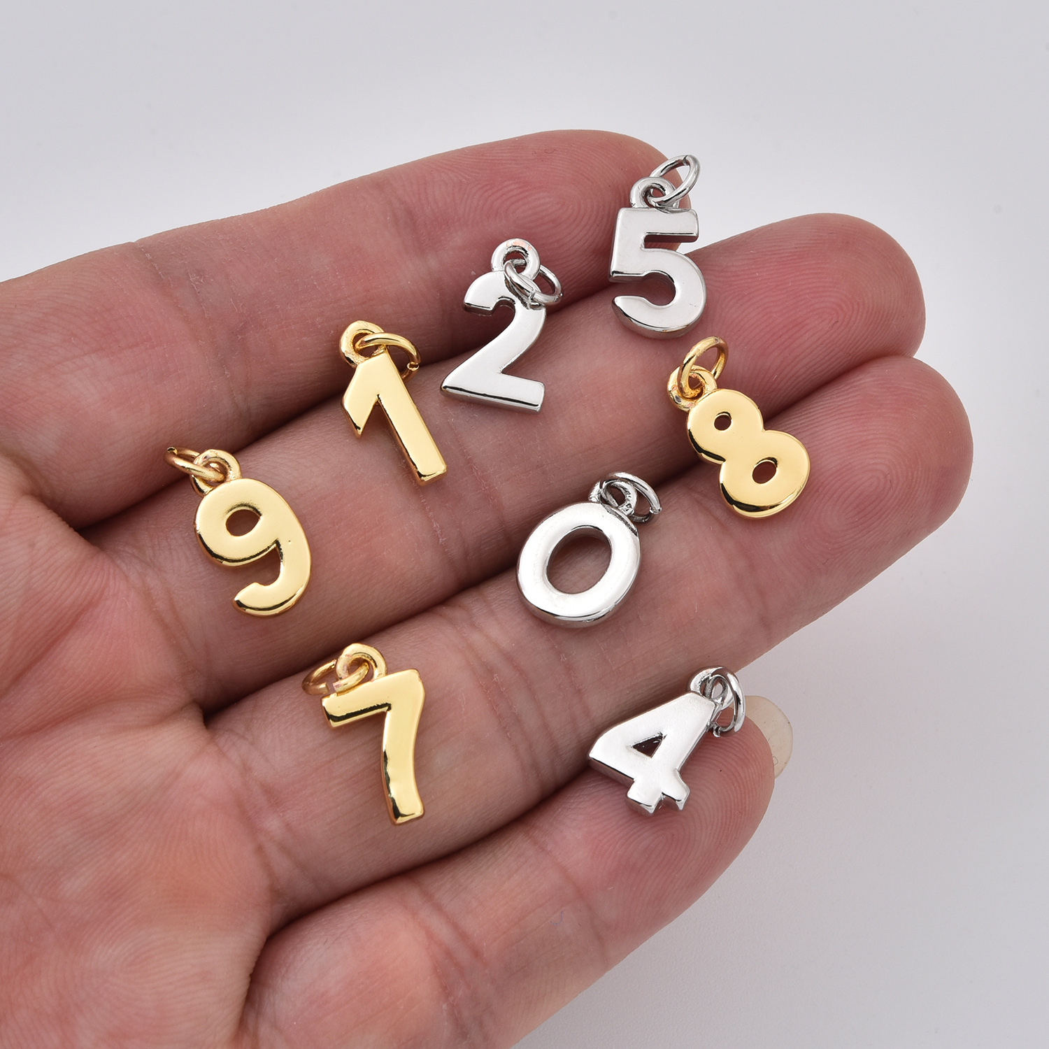 Gold Filled Number Charm Set 0–9, Minimalist Numeric Pendant for DIY Necklace Bracelet Jewelry Making, Personalized Jewelry Supply, CP2369 - Image 3