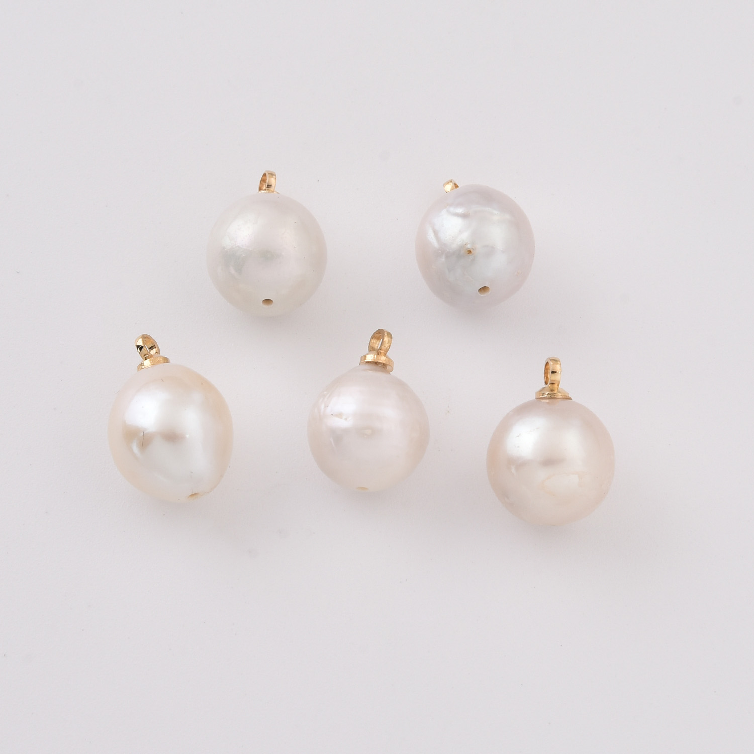 Gold Filled Round Freshwater Pearl Pendant, Natural Pearl Charm for DIY Necklace Bracelet Jewelry Making Supplies, Gift for Her, CP2377