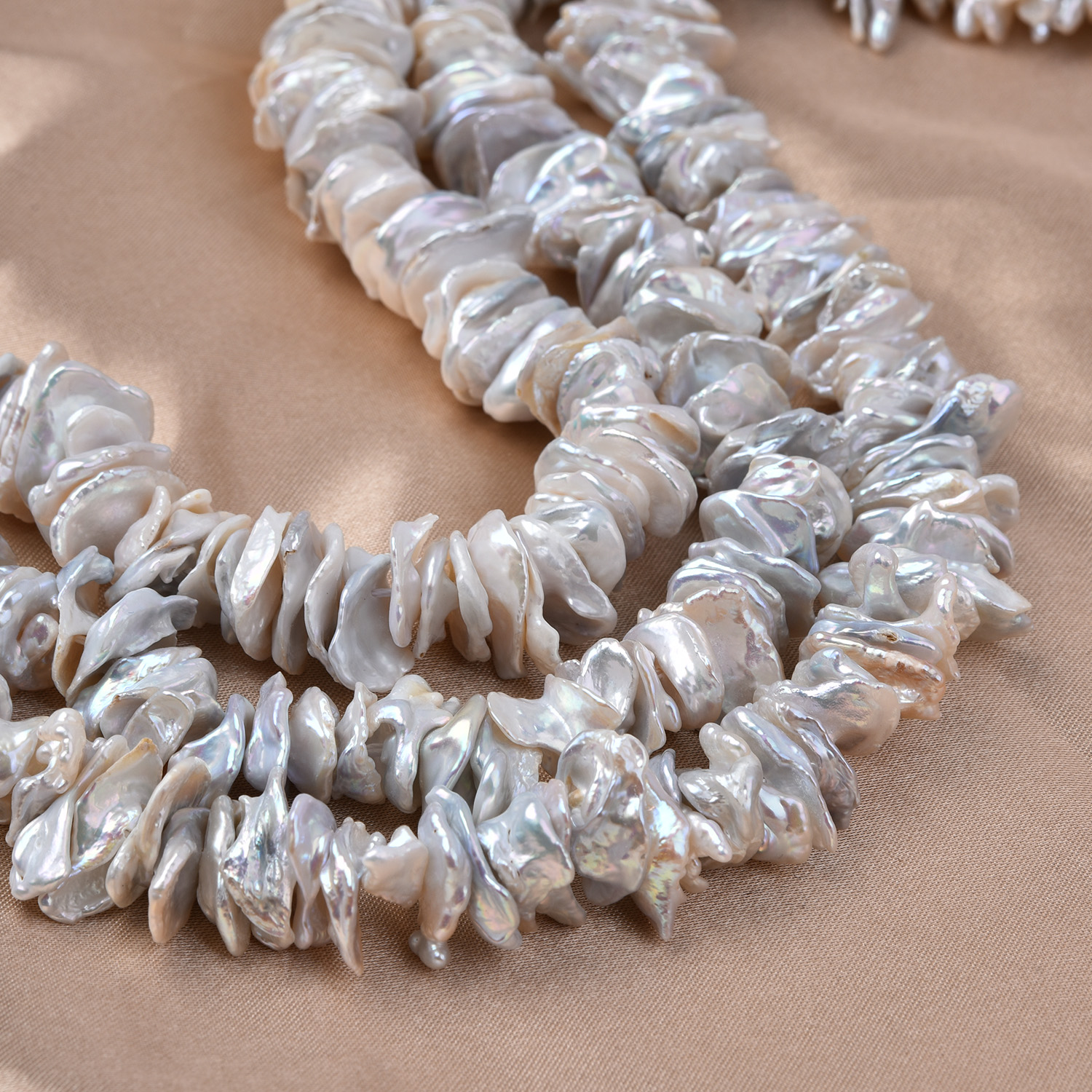 10×15mm Keishi Freshwater Pearl Beads, 4A Natural Keshi Pearl Strand, High Luster Organic Pearls for Jewelry Making FWP119