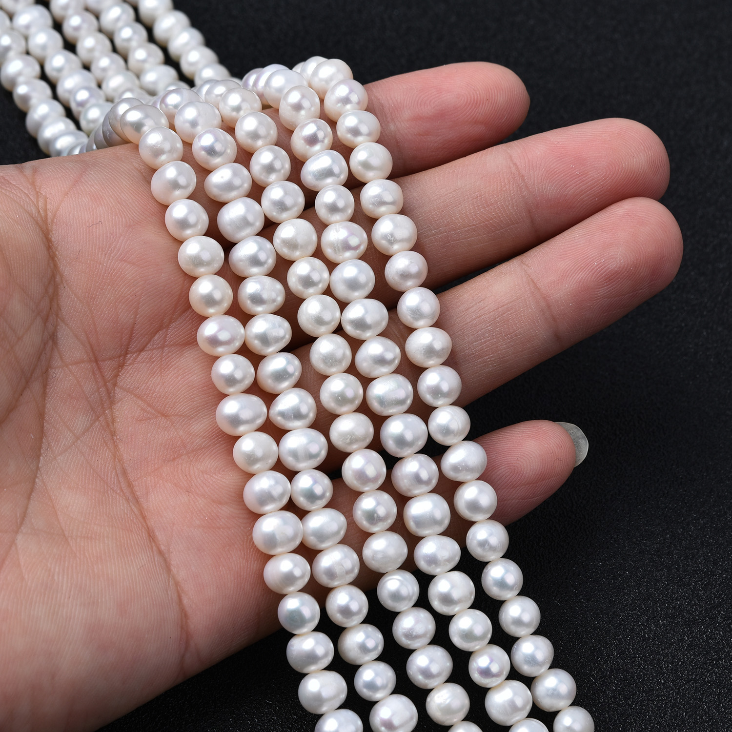 6mm Freshwater Pearl Beads Natural White Round Pearl Strand, High Luster Real Pearls for Jewelry Making FWP121 - Image 2