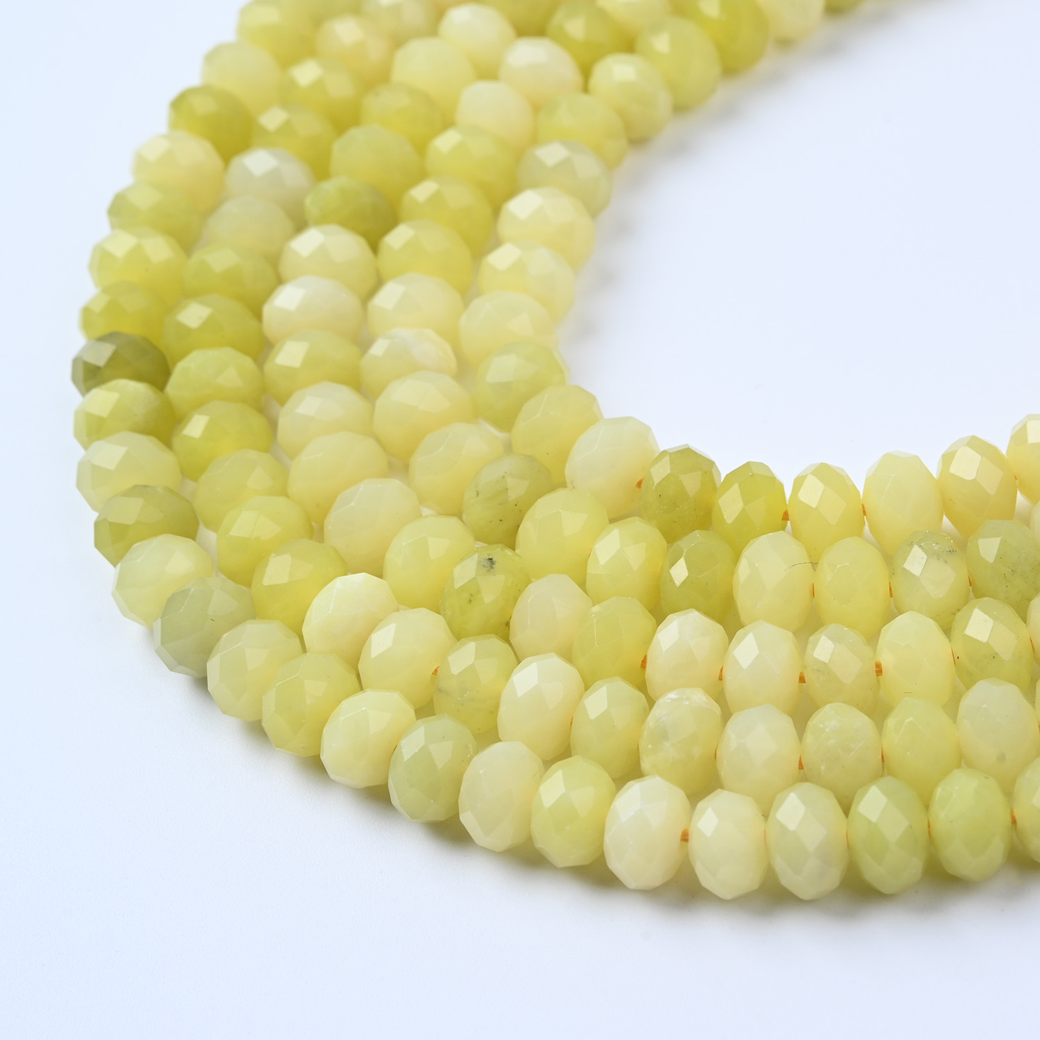 Butter Milk Gemstone Beads 8mm, Faceted Round Beads Strand, Warm Yellow Mozambique Stone, Full Strand 15.5" Jewelry Making, GRN702