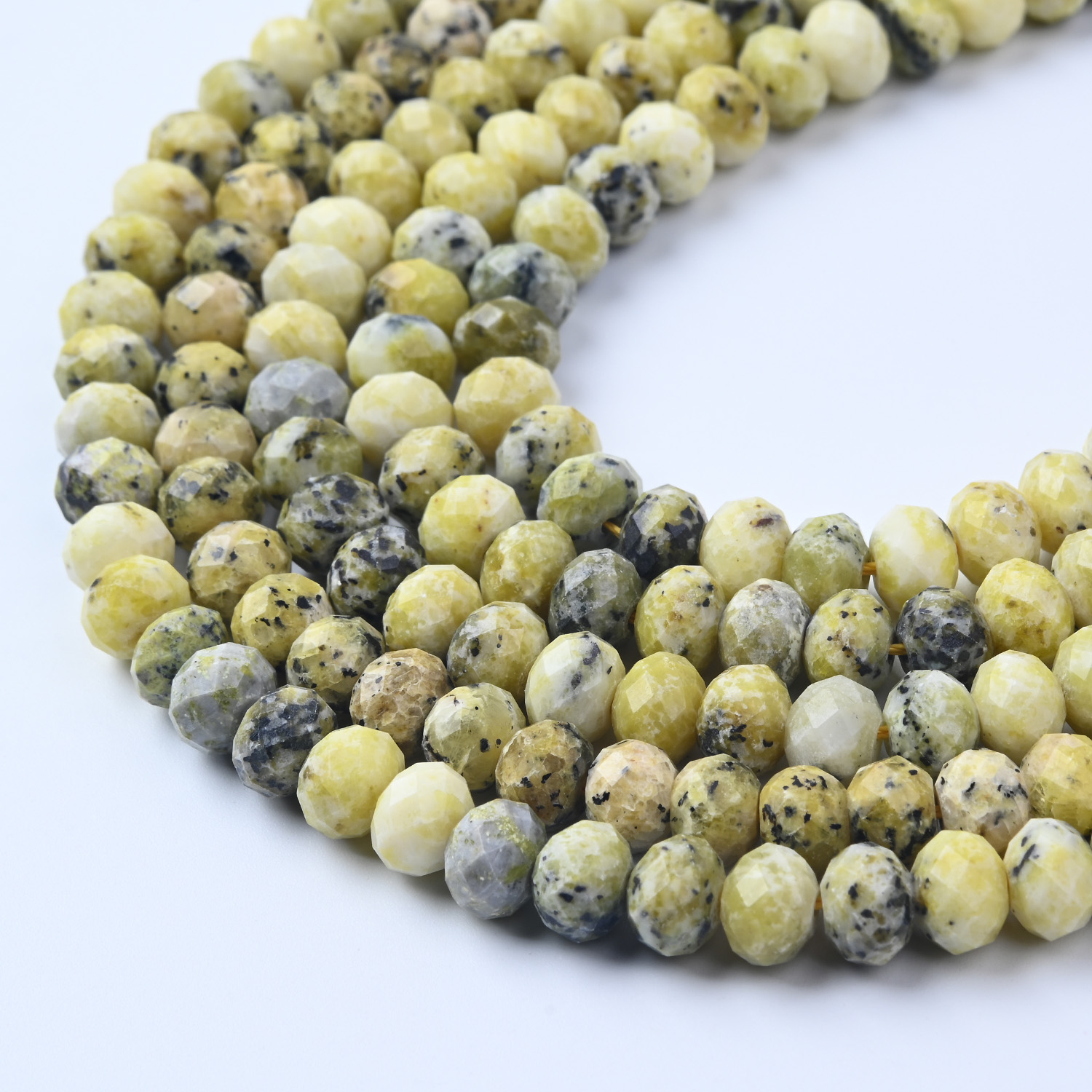 Septarian Dragon Stone Beads 8mm, Faceted Round Gemstone Beads, Earth Tone Crackled Pattern, Full 15.5" Strand, Jewelry Making GRN703