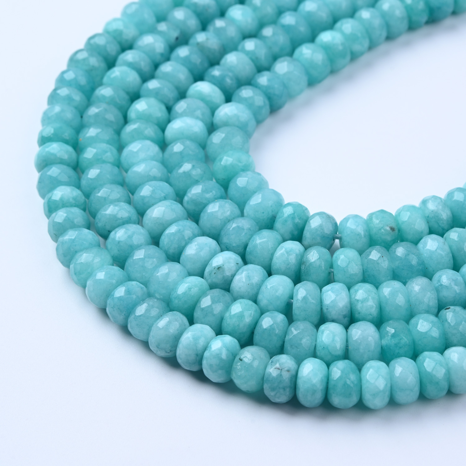 Natural Amazonite 8mm Beads Faceted Round Shape for Bracelet Necklace Diy Jewelry Making Gemstone Spacer Bead 15.5 Full Strand GRN709