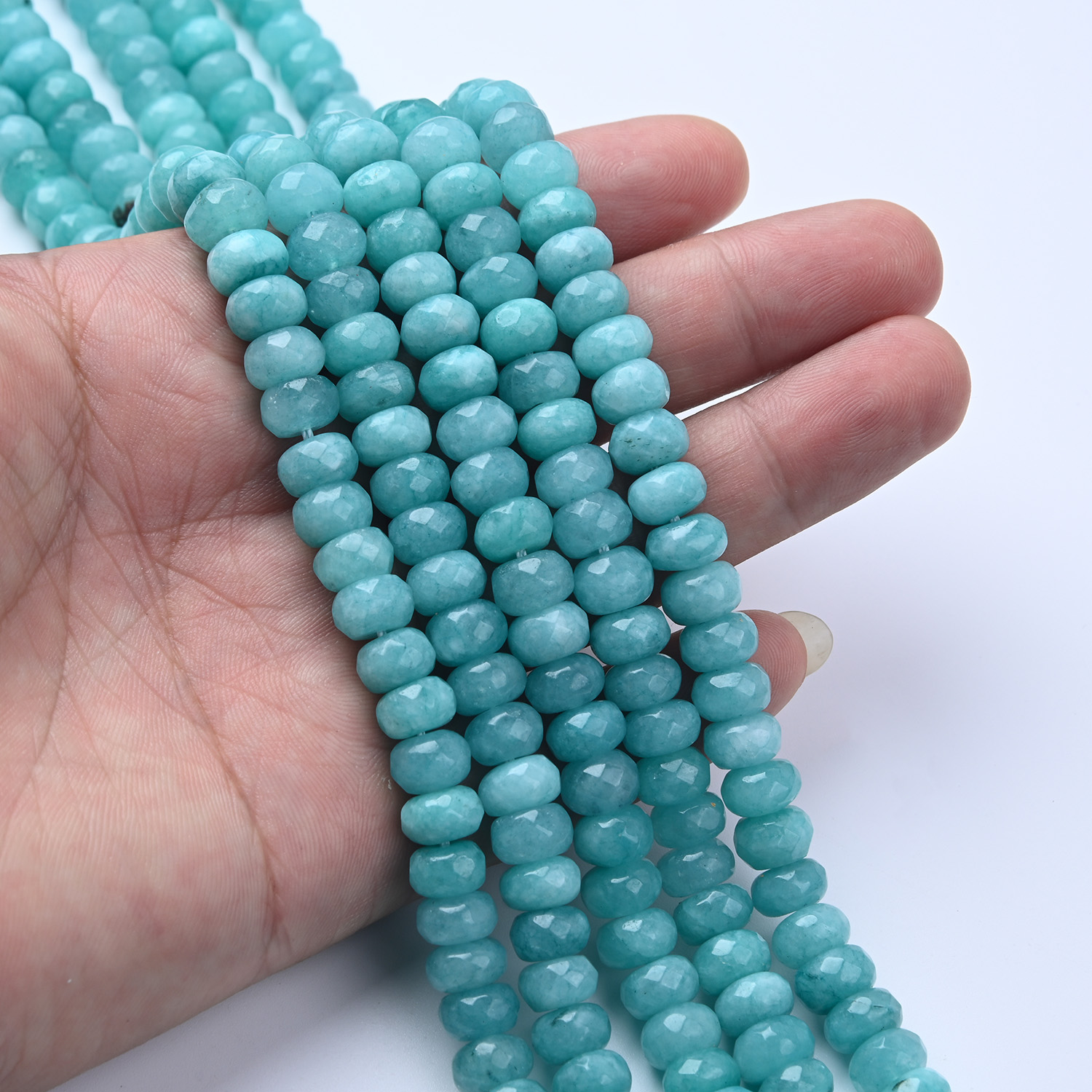 Natural Amazonite 8mm Beads Faceted Round Shape for Bracelet Necklace Diy Jewelry Making Gemstone Spacer Bead 15.5 Full Strand GRN709 - Image 2