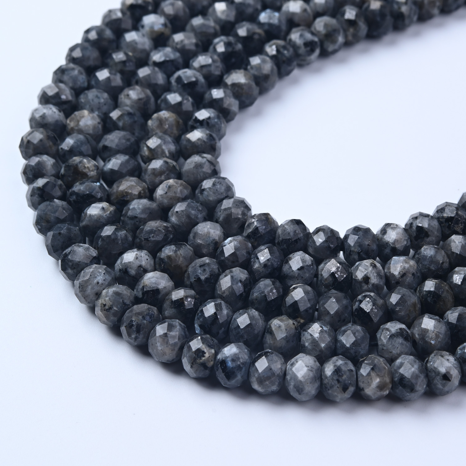 Snowflake Obsidian Beads 8mm, Faceted Round Gemstone Beads, Black White Protection Stone, Full 15.5" Grounding Strand, GRN711