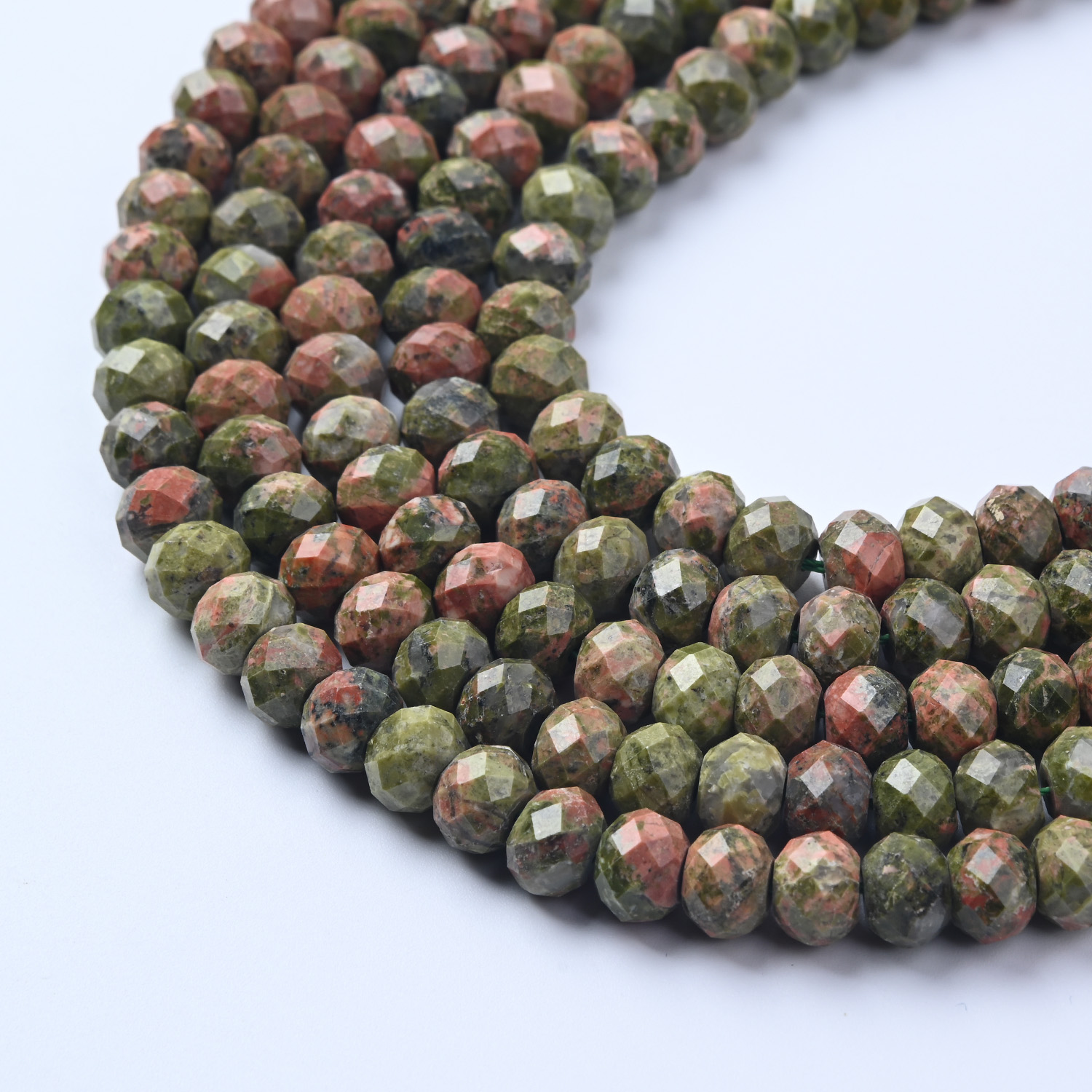 Green & Pink 8mm Unakite Beads Genuine Natural Grade AAA Gemstone Faceted Round Loose Bead for DIY Jewelry Making 15.5" Full Strand GRN717