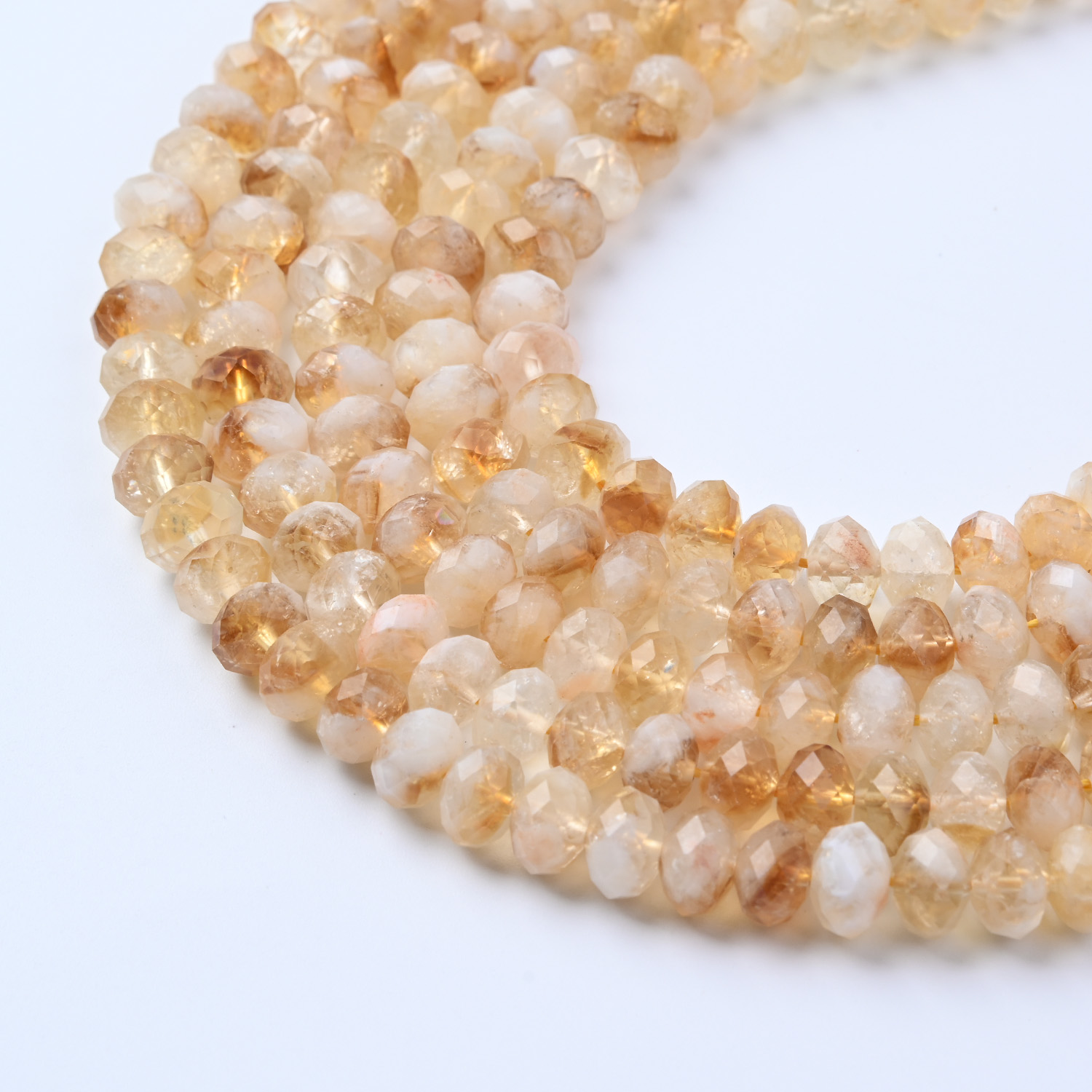 8mm Genuine Natural Loose Semi Precious Round Faceted Healing Yellow Citrine Quartz Gemstone Seed Stone Beads 15.5" Full Strand GRN720
