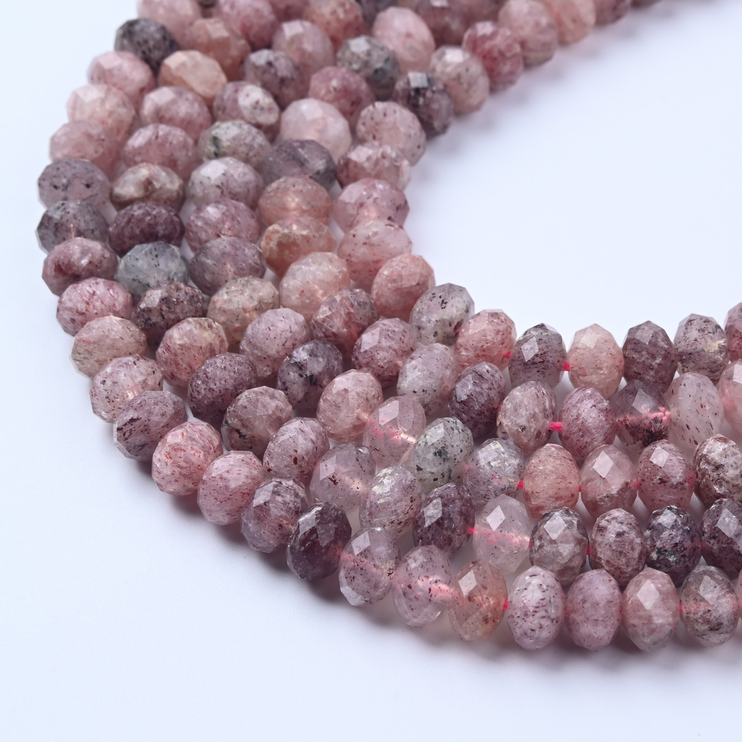 Genuine Natural Loose Round Faceted Healing Stone Super Seven Amethyst Cacoxinite Purple Phantom Gemstone Beads 8mm Full Strand 15.5" GRN722