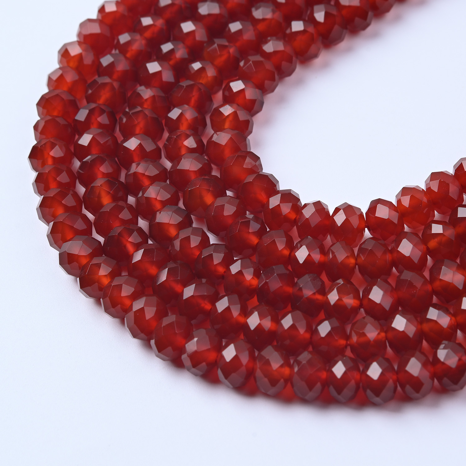 Natural Light Carnelian Beads High Quality Faceted Round 8mm Full Strand 15.5 Inches Long AAA Quality for Jewelry Making GRN723