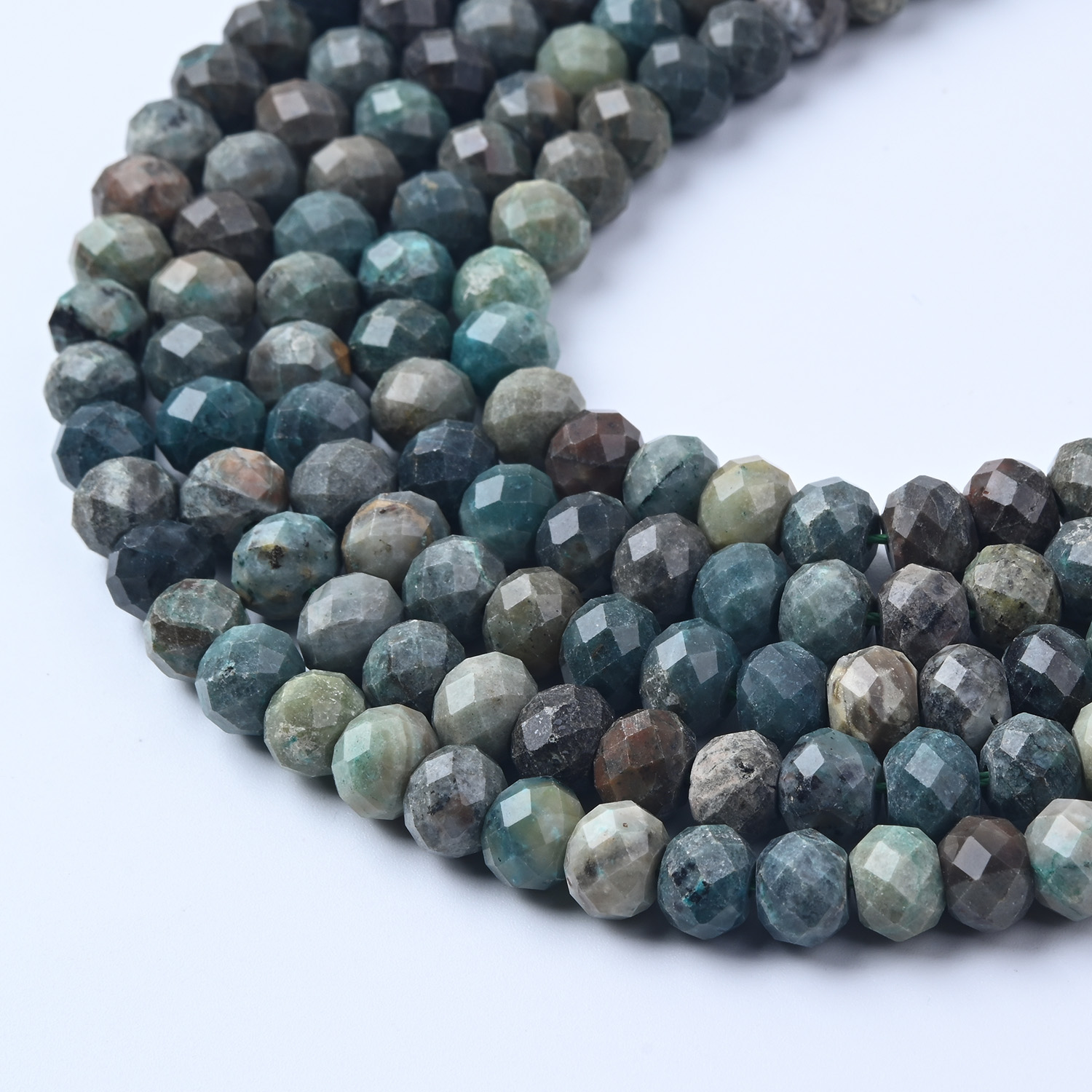 AAA Grade Genuine Natural Faceted Round 8mm Green Moss Agate Gemstone Beads 15.5" Full Strand for DIY Jewelry Making GRN725