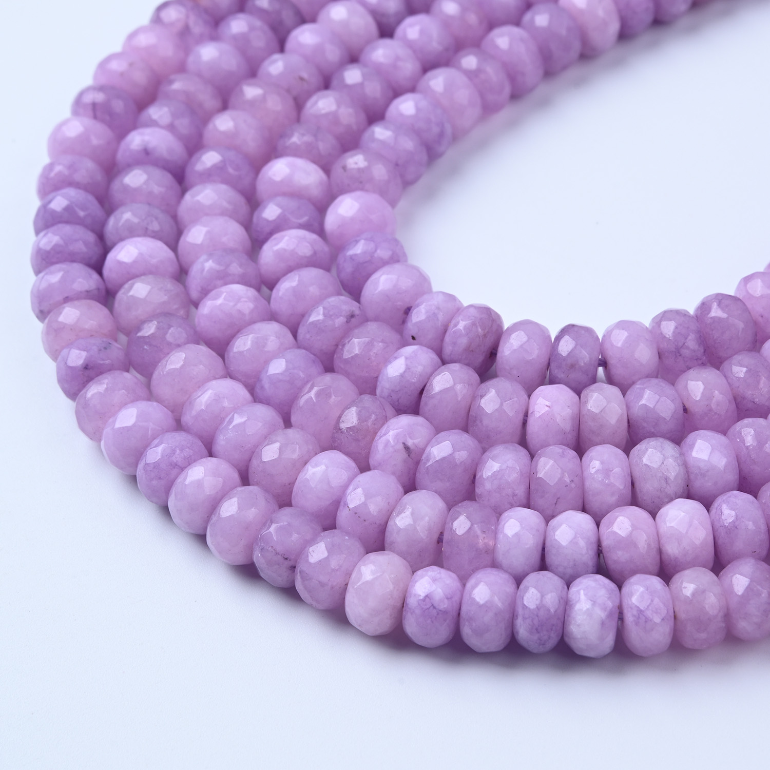 Beautiful 8mm Purple Jade Quartz Rondelle Beads Strand, AAA Faceted Lavender Gemstone Beads, Loose Beads For DIY Jewelry Making GRN728