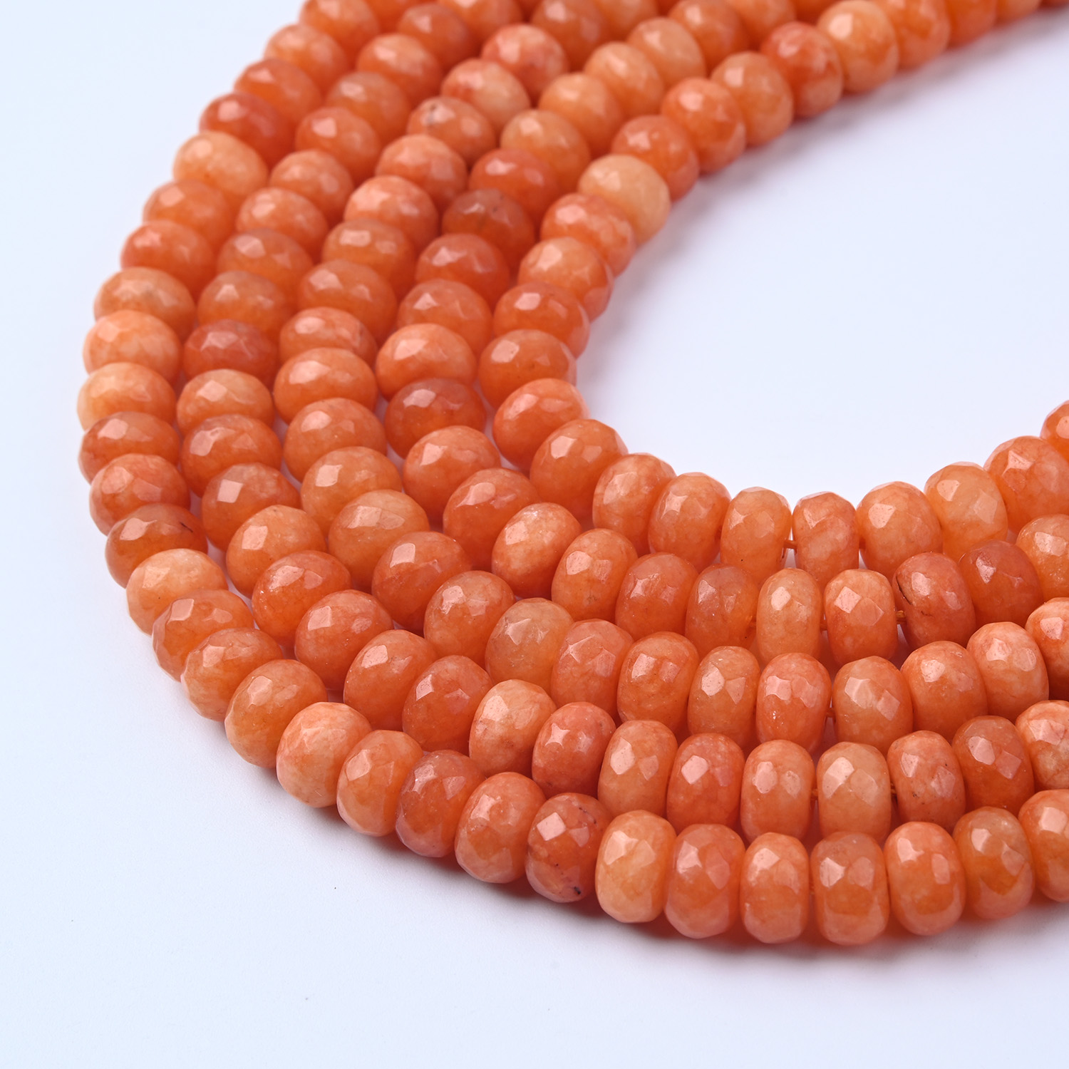 Orange Quartz Beads 8mm, Faceted Round Gemstone Beads, Carnelian Energy Stone, Full 15.5" Jewelry Making Strand, GRN732