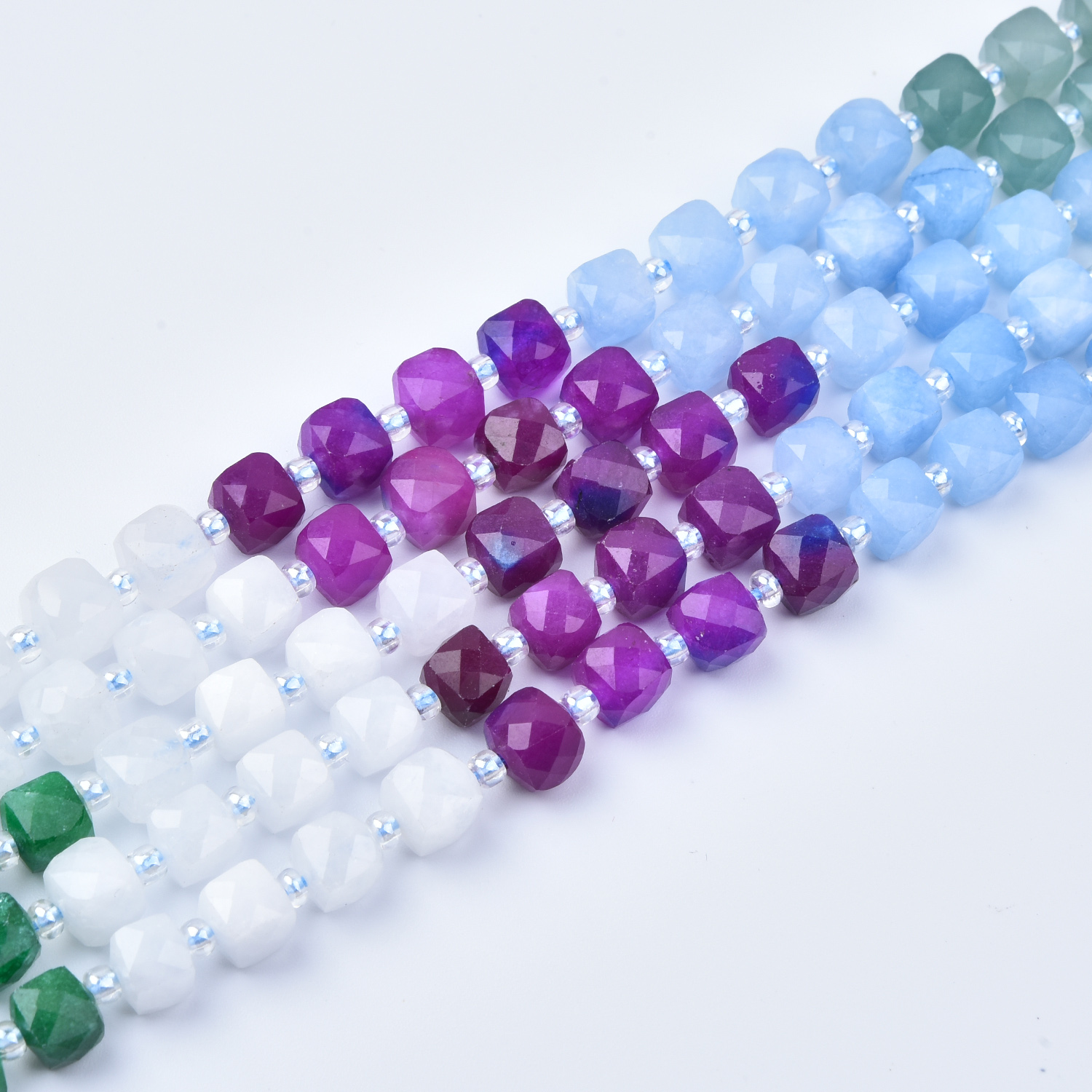 7mm Blue Green Pastel Cube Beads Smooth Cube Cut Gemstone Beads Strand Aventurine Blue Quartz Yellow Quartz Jewelry Making Supplies GRN774 - Image 3