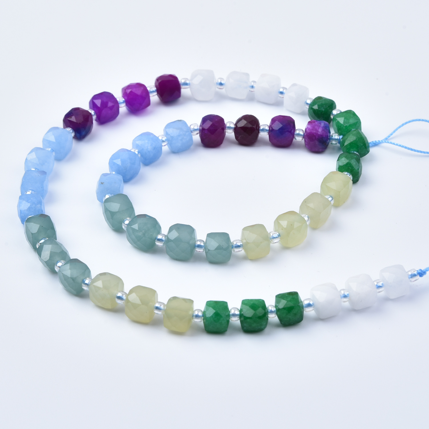 7mm Blue Green Pastel Cube Beads Smooth Cube Cut Gemstone Beads Strand Aventurine Blue Quartz Yellow Quartz Jewelry Making Supplies GRN774 - Image 4