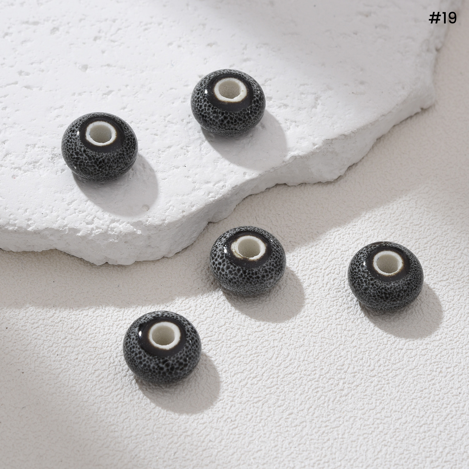 Boho Large Hole Ceramic Bead 12x17mm Handmade Clay Pottery Bead Rustic Artisan Spacer Bead Unique Jewelry Making Craft Supply ORG280 - Image 3