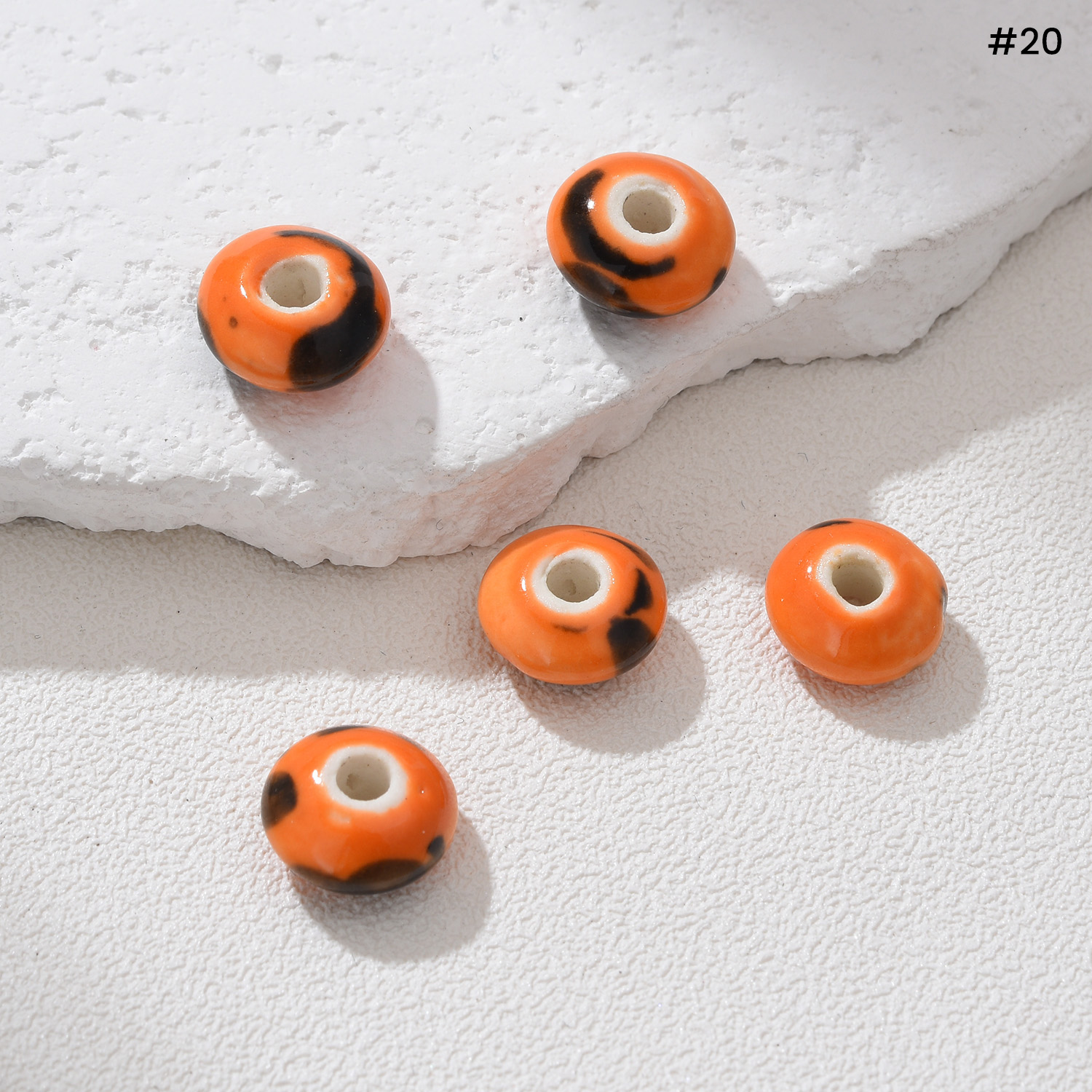 Boho Large Hole Ceramic Bead 12x17mm Handmade Clay Pottery Bead Rustic Artisan Spacer Bead Unique Jewelry Making Craft Supply ORG280 - Image 4