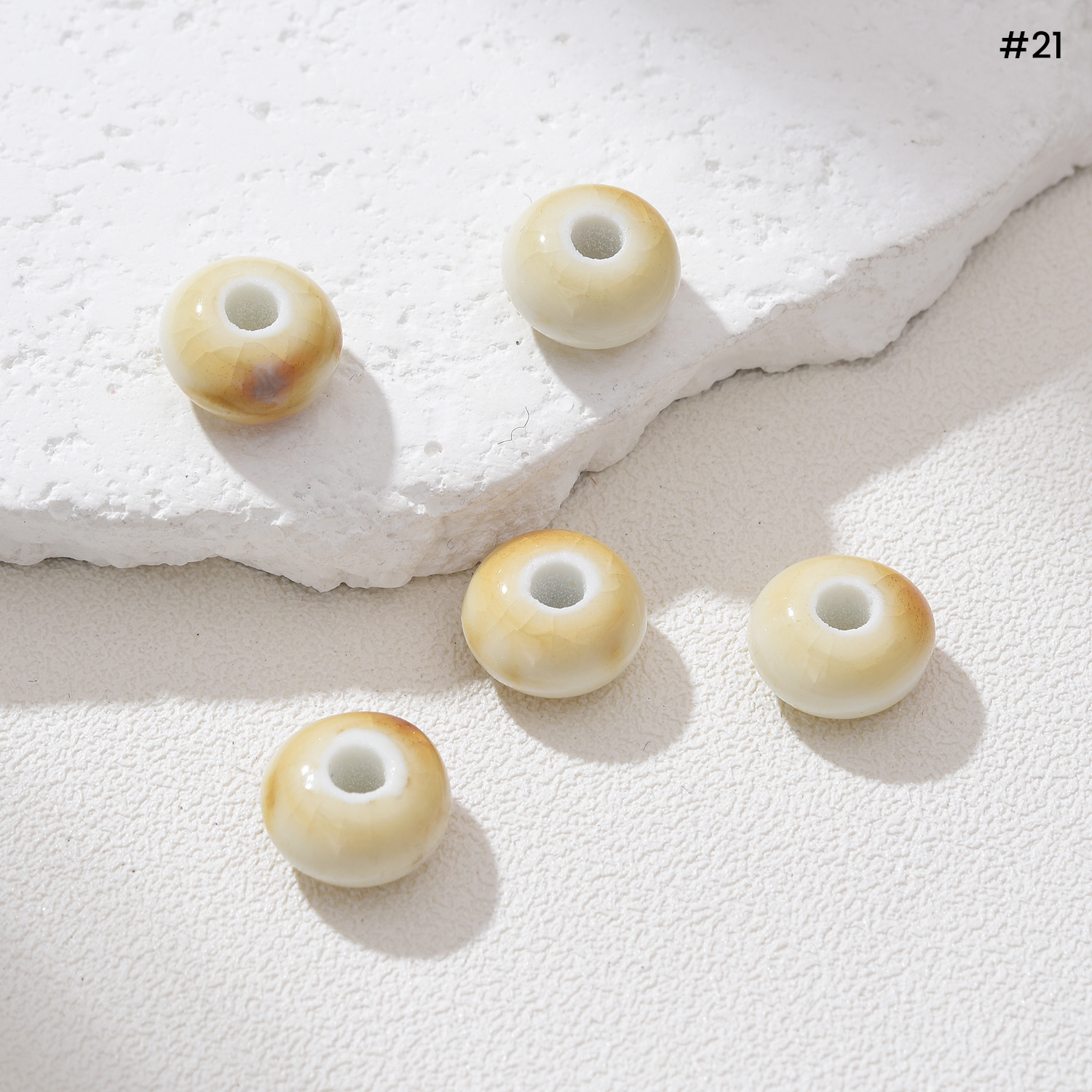 Boho Large Hole Ceramic Bead 12x17mm Handmade Clay Pottery Bead Rustic Artisan Spacer Bead Unique Jewelry Making Craft Supply ORG280 - Image 5