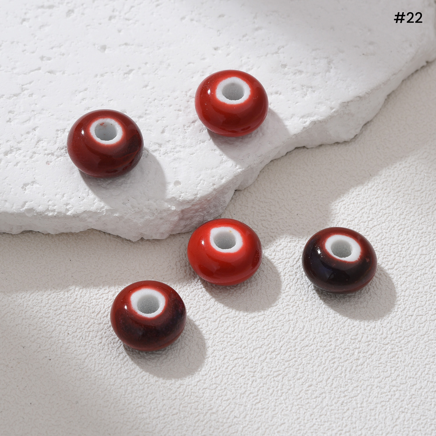 Boho Large Hole Ceramic Bead 12x17mm Handmade Clay Pottery Bead Rustic Artisan Spacer Bead Unique Jewelry Making Craft Supply ORG280 - Image 6