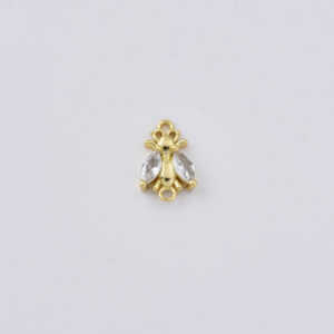 Bee Connector Charm, Gold Filled Crystal Wing Insect Connector for DIY Necklace Bracelet Jewelry Making, Queen Bee Link Charm, Gift, CN502