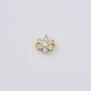Crystal Flower Connector Charm, Gold Filled Floral Link Connector for DIY Necklace Bracelet Jewelry Making, Dainty Bridal Charm, CN503
