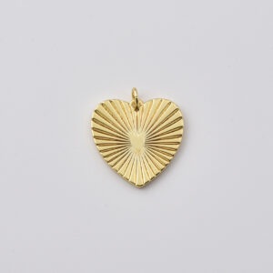 Gold Filled Sunburst Heart Pendant, Radiant Heart Charm for DIY Necklace Bracelet Jewelry Making Supplies, Gift for Her, CP2397