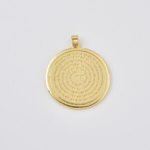 Gold Filled Spanish Prayer Coin Pendant, Our Father Medallion Charm for DIY Necklace Bracelet Jewelry Making, Religious Gift, CP2400