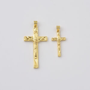 Gold Filled Jesus Crucifix Pendant, Catholic Cross Charm with Christ Figure for DIY Necklace Bracelet Jewelry Making, Religious Gift, CP2401