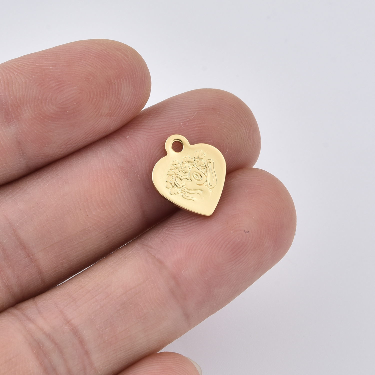 Gold Filled Heart Coin Charm Pendant, Vintage Royal Profile Heart Tag for DIY Necklace Bracelet Jewelry Making, Minimalist Coin Charm CP2402 - Image 2