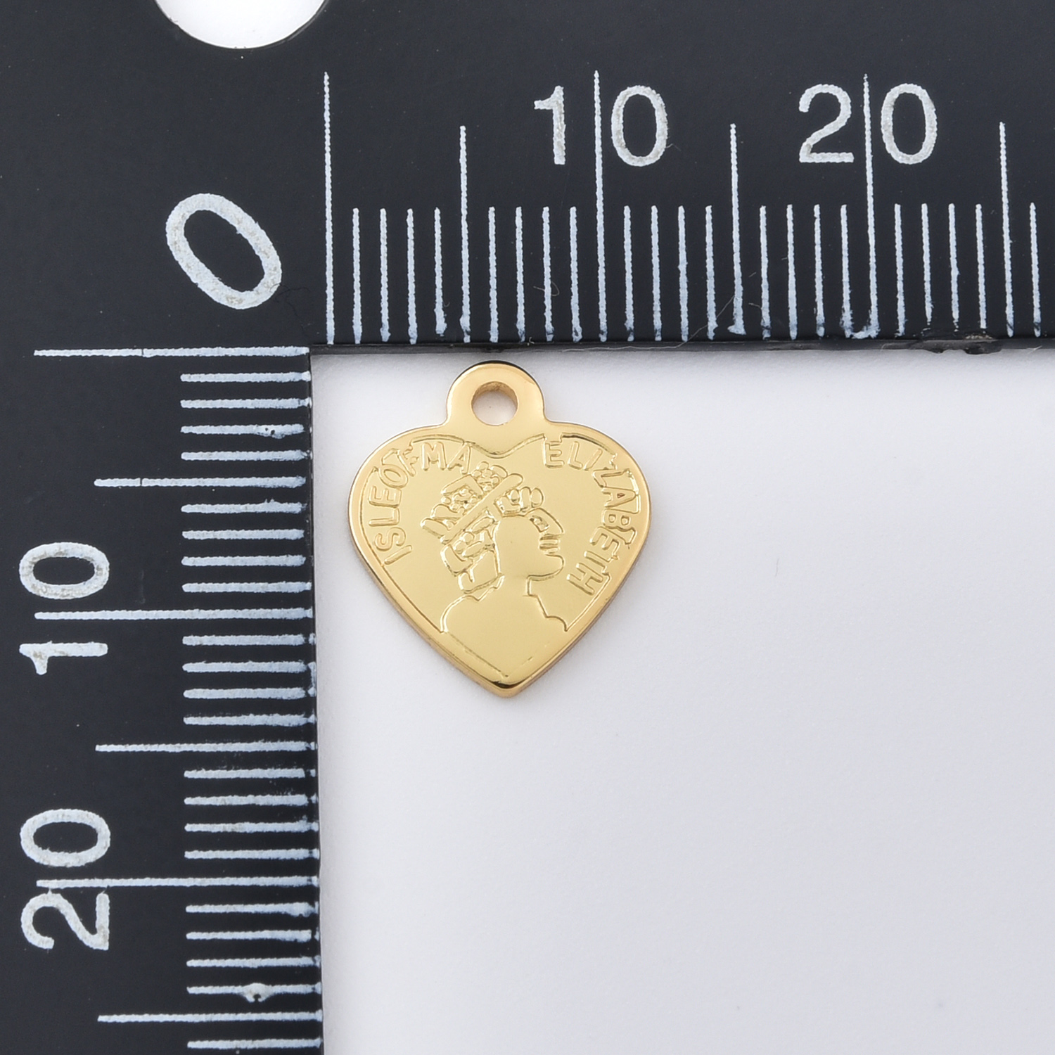 Gold Filled Heart Coin Charm Pendant, Vintage Royal Profile Heart Tag for DIY Necklace Bracelet Jewelry Making, Minimalist Coin Charm CP2402 - Image 3