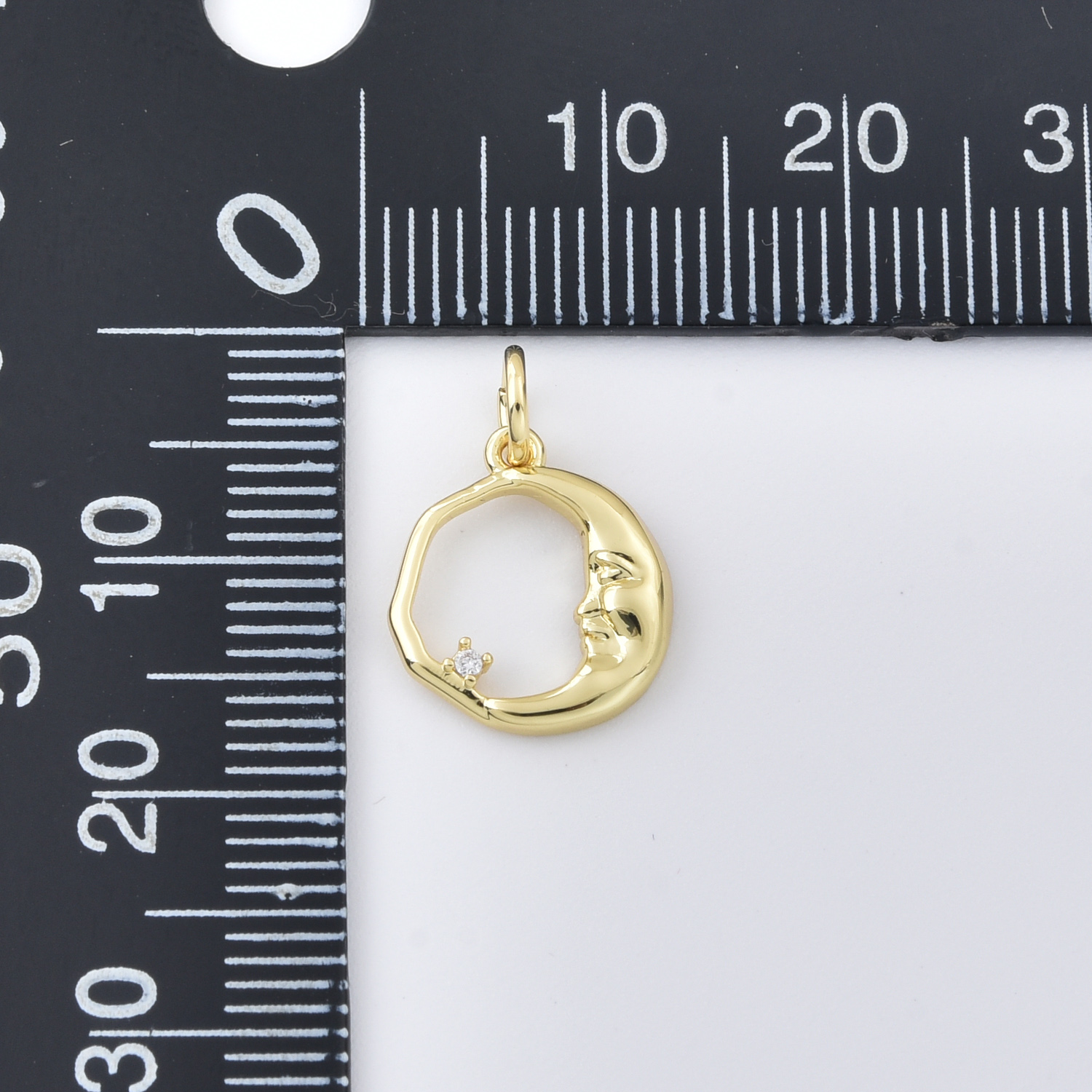 Gold Filled Moon Face Charm Pendant, Crescent Moon Charm for DIY Necklace Bracelet Jewelry Making, Minimalist Moon Charm, Gift, CP2406 - Image 3