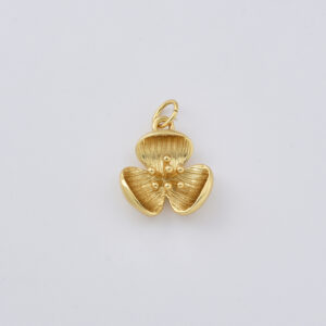 Gold Filled Flower Charm Pendant, Three Petal Floral Charm for DIY Necklace Bracelet Jewelry Making, Simple Flower Gift Charm, CP2407