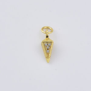 Gold Filled Spike Charm Pendant, Textured Cone Charm for DIY Necklace Bracelet Jewelry Making, Simple Spike Charm, Valentines Gift, CP2415