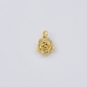 Gold Filled Rose Flower Charm Pendant, Layered Floral Charm for DIY Necklace Bracelet Jewelry Making, Simple Rose Charm, Gift for Her CP2418