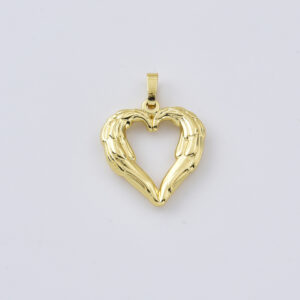 Gold Filled Open Heart Charm Pendant, Sculpted Heart Charm for DIY Necklace Bracelet Jewelry Making, Minimalist Heart Gift Charm, CP2420