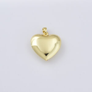 Puffy Heart Pendant Charm, Gold Filled Heart Necklace Pendant for DIY Jewelry Making, Minimalist Love Charm, Heart Drop, CP2429